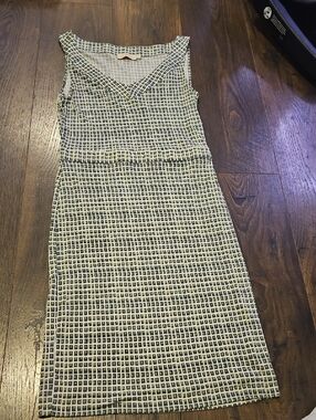 Tory Burch Silk Green Plaid Dress Sz Small